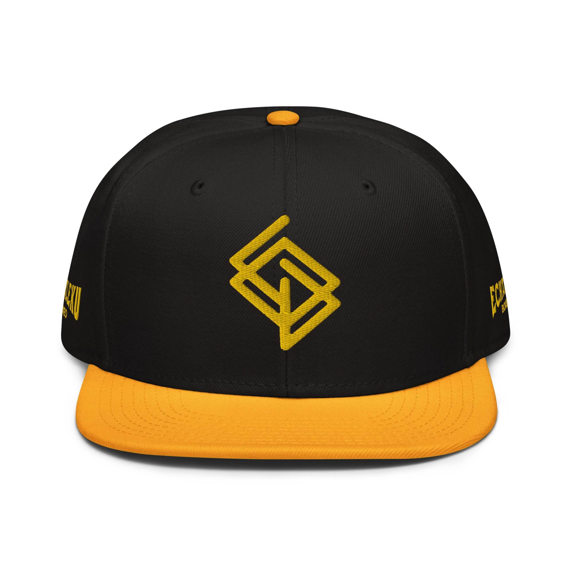 Gorra Echaleku Boxeo RING Snapback Hat Bicolor Negra y detalles en Dorado - Echaleku Boxeo